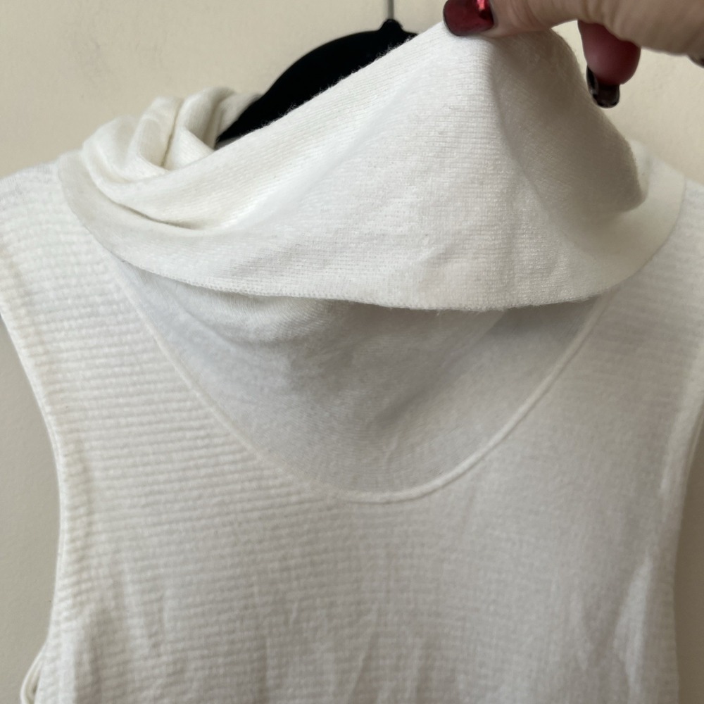 Alice + Olivia Cowl Neck Sweater Dress Women L Body Con Fitted Off White Long - Picture 6 of 10